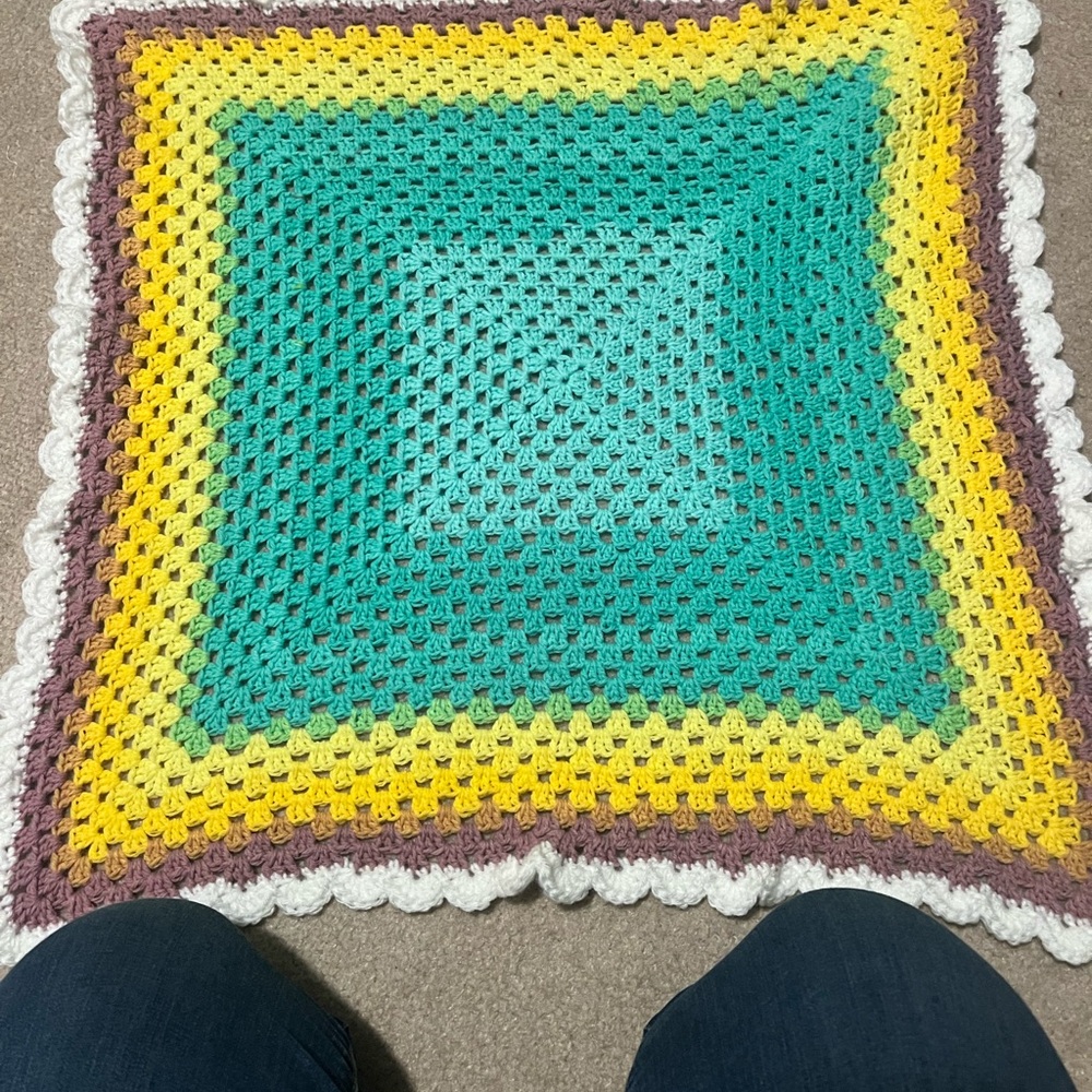 Colorful Crochet Baby Blanket Handmade